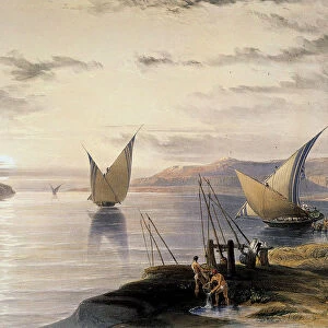 Boats on the Nile, c1838-1839. Artist: David Roberts
