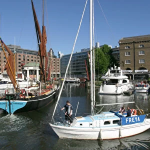 Boats in St Katherines Dock, London