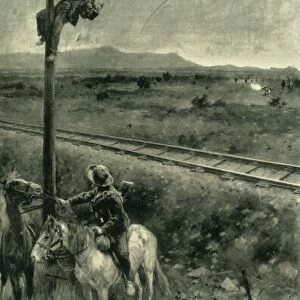 Boers Caught in the Act of Cutting the Telegraph Wires, 1902. Creators: Walter Paget