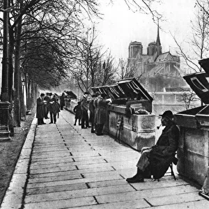 Book stalls along the quays, Paris, 1931. Artist: Ernest Flammarion