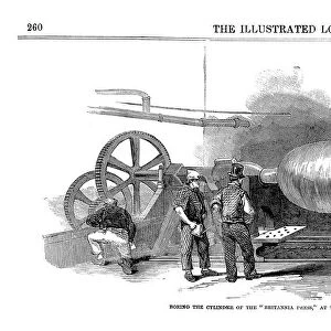 Boring the cylinder of the Britannia Press at the Bank Quay Foundry, Warrington, 1851