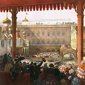 Bow to the People, Coronation of Tsar Alexander II of Russia, Moscow, 1855 (1856)