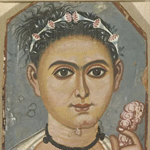 Boy with a Floral Garland in His Hair, ca 200-230. Artist: Fayum mummy portraits