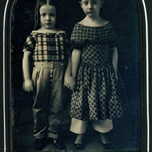 [Boy and Girl Holding Hands], ca. 1850. Creator: Bennet