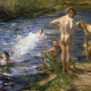 Boys at the river, 1899. Creator: Ciardi, Beppe (Giuseppe) (1875-1932)