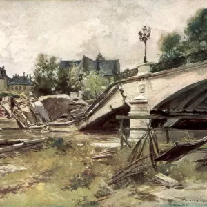 The Bridge at the Aisne, France, 1915, (1926). Artist: Francois Flameng
