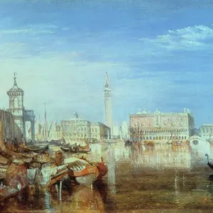 Pont des Soupirs, Palais Ducal et Douane, Venise : Peinture de Canaletti, 1833. Artiste : JMW Turner