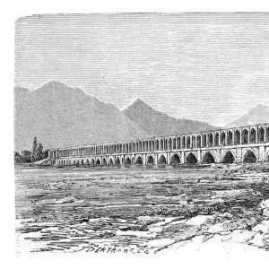 The bridge across the Zendeh-Rud, Isfahan, Iran, 1895