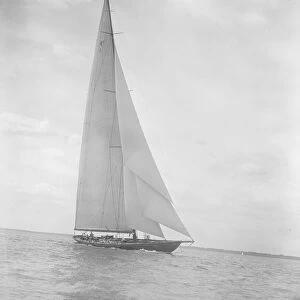 Britannia sails close-hauled, 1933. Creator: Kirk & Sons of Cowes