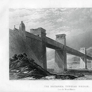 The Britannia Tubular Bridge over the Menai Straits, Wales, 1886. Artist:s Bradshaw