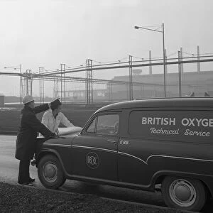 British Oxygen van at the Park Gate Iron and Steel Company, Rotherham, South Yorkshire, 1964