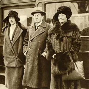 British Prime Minister Stanley Baldwin with his wife and daughter, London, 27 January 1923, (1935)