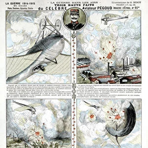 Broadsheet showing Exploits of French air ace Adolphe Pegoud