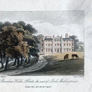 Brocket Hall, Herts, the seat of Lord Melbourne, 1817. Artist: Daniel Havell