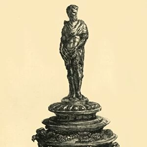 Bronze inkstand with figurine of a Roman emperor, mid 16th century, (1881). Creator: W