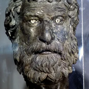 Bronze Portrait Head of Philosopher, found in sea of Antikythera, circa late 3rd century BC