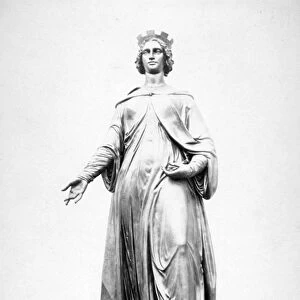 Bronze statue of Commerce, located on the south parapet of Holborn Viaduct, London, 1869