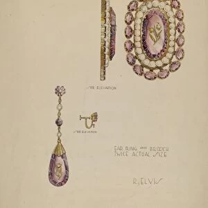 Brooch and Earrings, c. 1941. Creator: Roberta Elvis