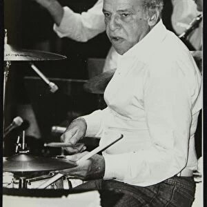 Buddy Rich playing the drums at the Royal Festival Hall, London, June 1985. Artist