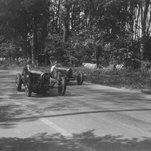 Bugattis of Jock Leith and Teddy Rayson racing at Donington Park, Leicestershire, 1935