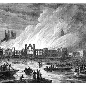 The Burning of the Houses of Parliament, London, 1834 (c1895)