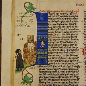 The burning of John Hus (From the Martinitz Bible). Artist: Petrus de Mladoniovicz, (Petr z Mladonovic) (ca 1390-1451)