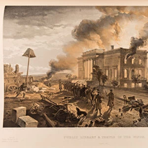 The burning of the Public Library and the Tower of the Winds in Sevastopol, 1855-1856