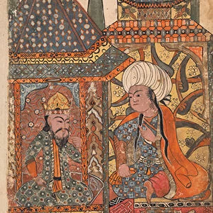 Burzuyeh is Summoned by Nushirvan on his Return from India, Folio from a Kalila