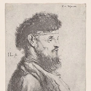Bust of a Man with a Fur Cap, 17th century. Creator: Jan Lievens