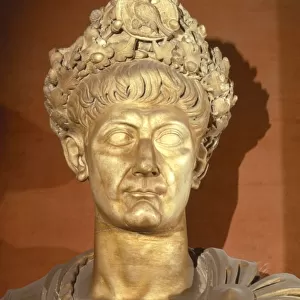 Bust of Nero, Roman Emperor AD54-68, in crown and chestplate, c1st century