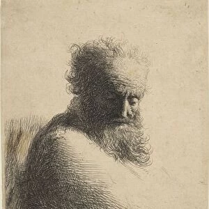 Bust of an Old Bearded Man Looking Down, Three-Quarters Right, 1631
