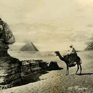 Cairo - Sphinx and Pyramids, c1918-c1939. Creator: Unknown