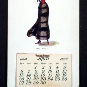 Calendar with golfing theme, American, 1902