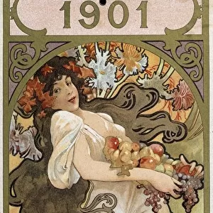 Calendar for the year 1901, c1900. Artist: Alphonse Mucha