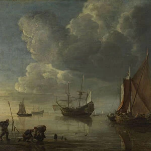 A calm sea, 1655-1657. Artist: Dubbels, Hendrick Jacobsz. (1621-1707)