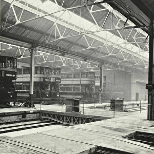 Camberwell Car Shed and trams, London, 1914