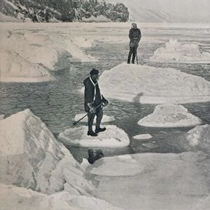 Campbell and Priestley Afloat on Pancake Ice, 1912, (1913). Artist: G Murray Levick