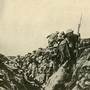 Over the Top : Canadian troops leaving their trenches... First World War