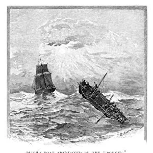 Captain Blighs boat abandoned by the Bounty, 1789 (1886). Artist: JR Ashton