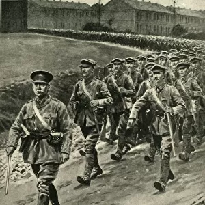 Captain William Redmond leading Irish troops at the Front, First World War, 1916, (c1920)