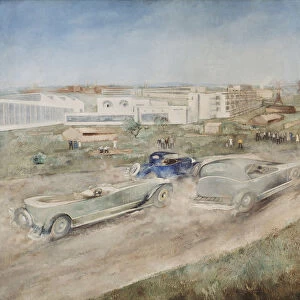Car race, 1930. Artist: Williams, Pyotr Vladimirovich (1902-1947)