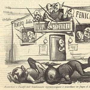 Caricature: Giuseppe Verdi and Teatro La Fenice, 1857