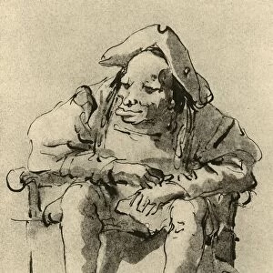 Caricature of a man seated, mid 18th century, (1928). Artist: Giovanni Battista Tiepolo