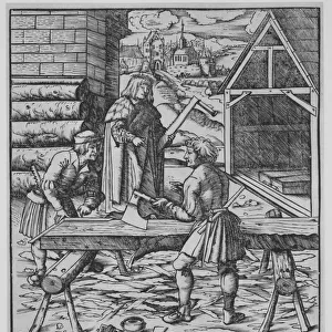 Carpenters, ca. 1500. Creator: Hans Burgkmair, the Elder