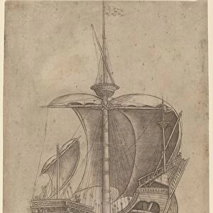 Carrack, Heading to the Right, c. 1480 / 1500. Creator: Unknown