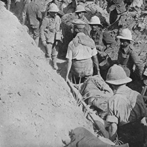Carrying wounded through the trenches, 1915