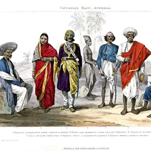 Caucasian Race, Hindus, 1800-1900. Artist: A Portier