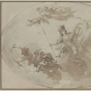 Ceiling Study: Allegory of Peace and War, c. 1800 ?. Creator: Giuseppe Bernardino Bison (Italian