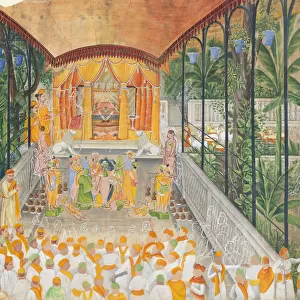 Celebration of the Birth of Krishna (Janamashtami), ca. 1880-1900. Creator: Ragunath