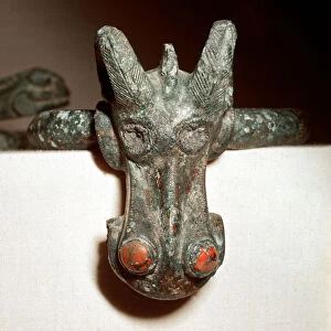 Celtic bronze harness mount (Horse head), Germany, 1st century
